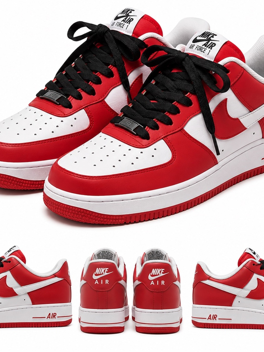 Nike Air Force 1 High Red & White Men’s Sneakers - Picture 3 of 6